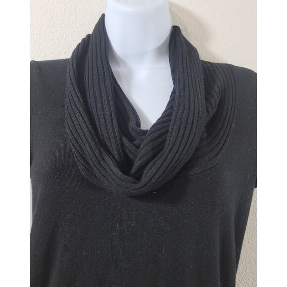 Express Design Studio Black Cowl Neck Capped Sleeves Top Small Lightweight Soft - Picture 5 of 6